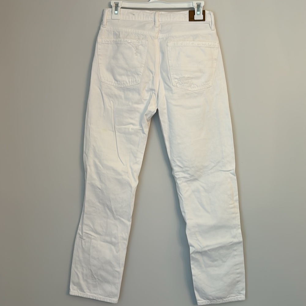American Eagle White 90s Straight Distressed Jean Size 2 - Picture 7 of 7